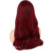 Kahküllü Uzun Dalgalı Fiber Sentetik Peruk - Kızıl