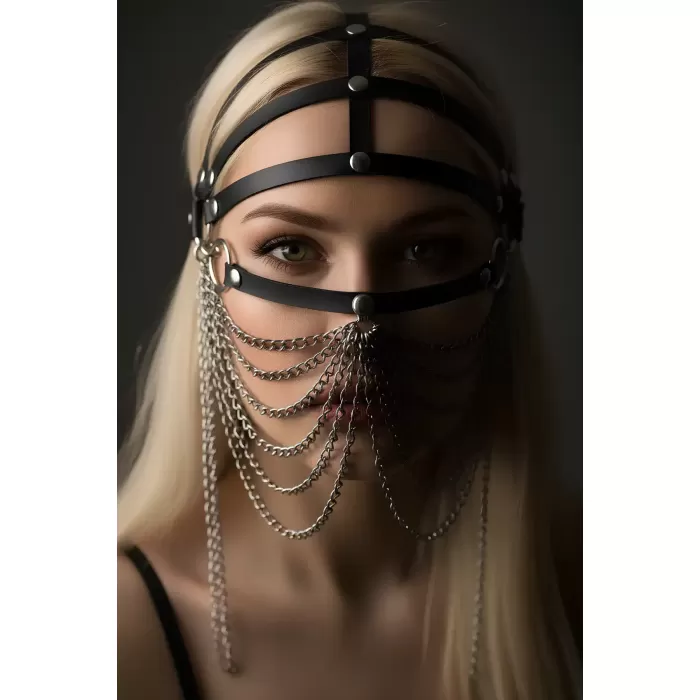 Zincirli Deri Seksi Maske - APFT465