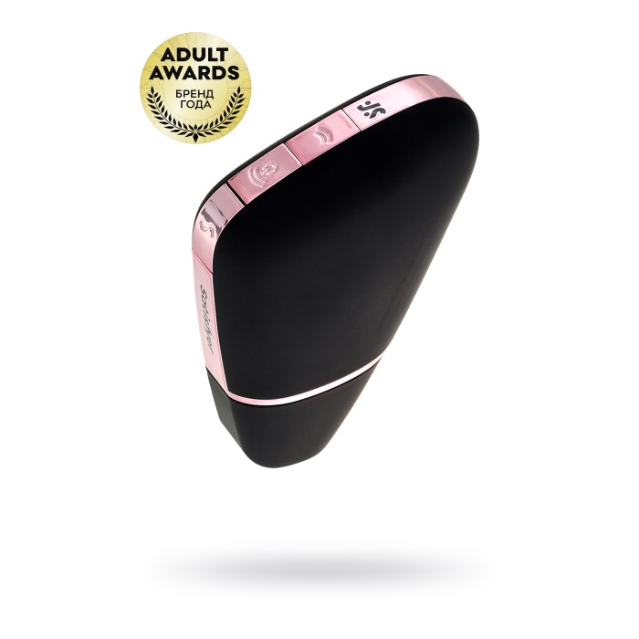 Satisfyer Love Triangle Vakum Dalgası Klitoral Stimülatör, Silikon, Siyah, 8,8 cm
