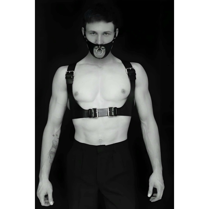 Seksi Deri Göğüs Ve Maske Harness - APFTM112