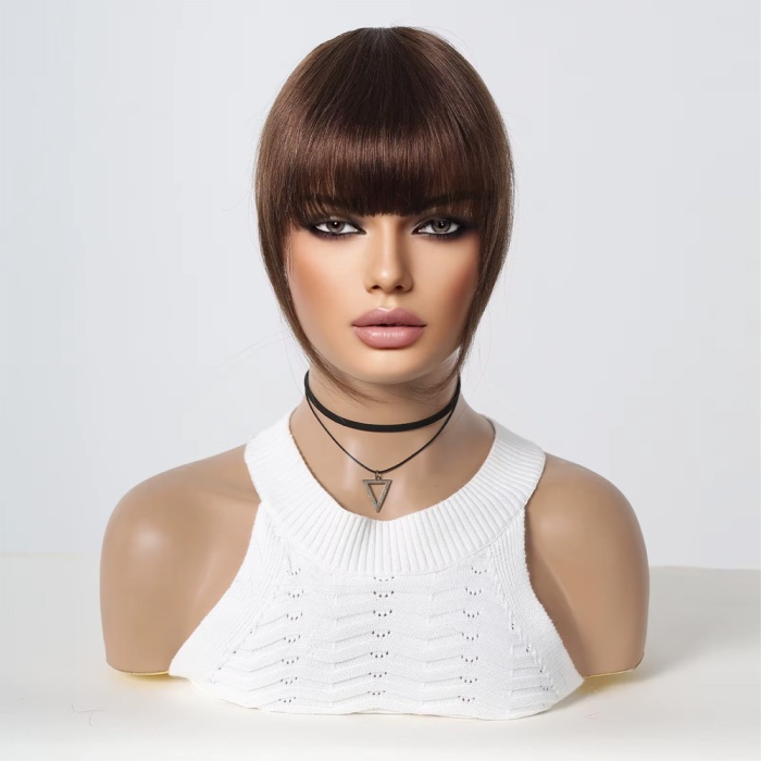 Yoğun Gerçek Saç Perçem - Kahverengi