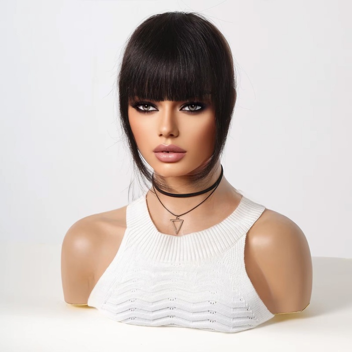 Yoğun Gerçek Saç Perçem - Siyah