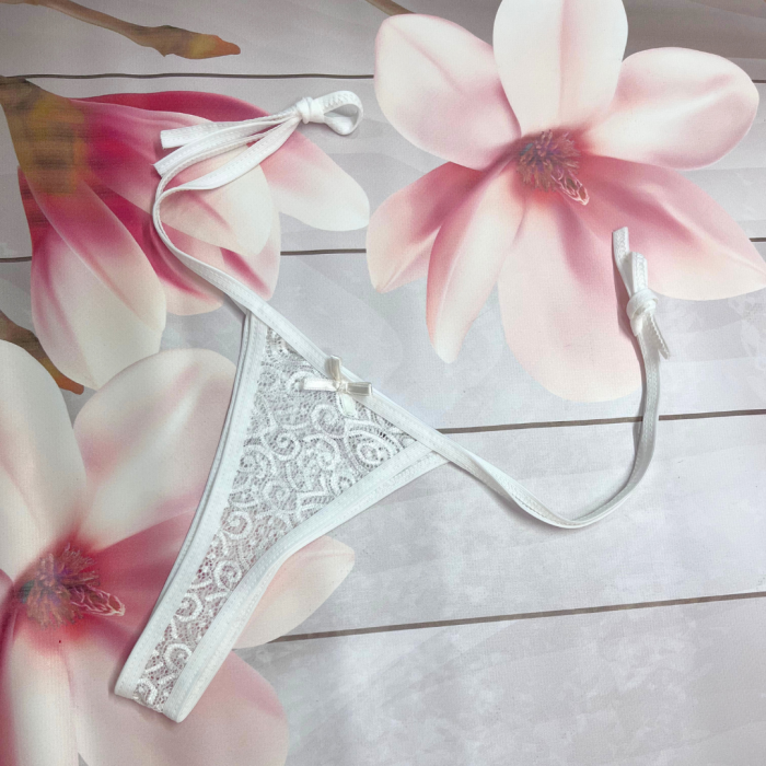 Kadın 3lü Dantelli Yandan Bağlamalı Seksi Tanga BC0054