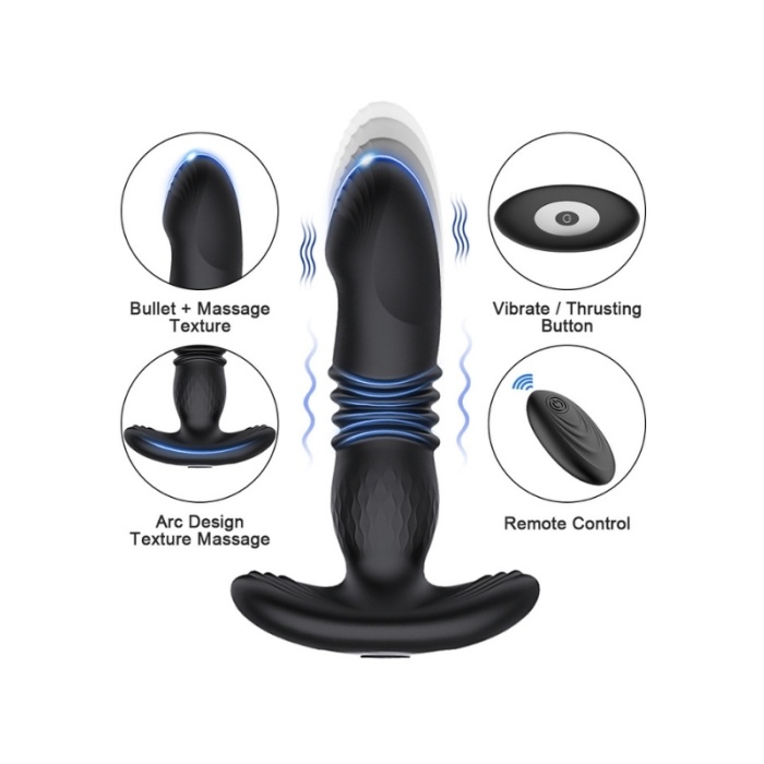 Censan İleri Geri Haraketli Uzaktan Kumandalı Anal &amp; Prostat Stimülatörü
