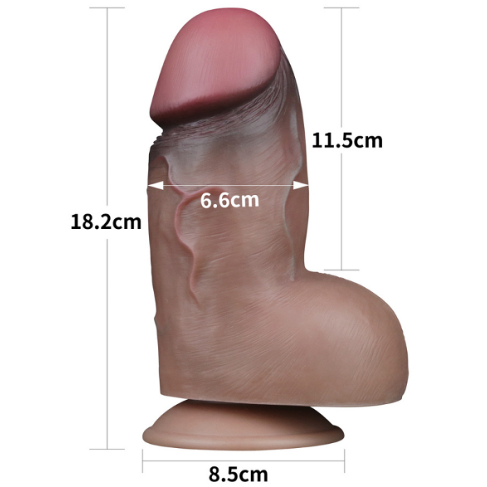 Censan 7.0 İnç Dual Layered Platinum Silicone Cock