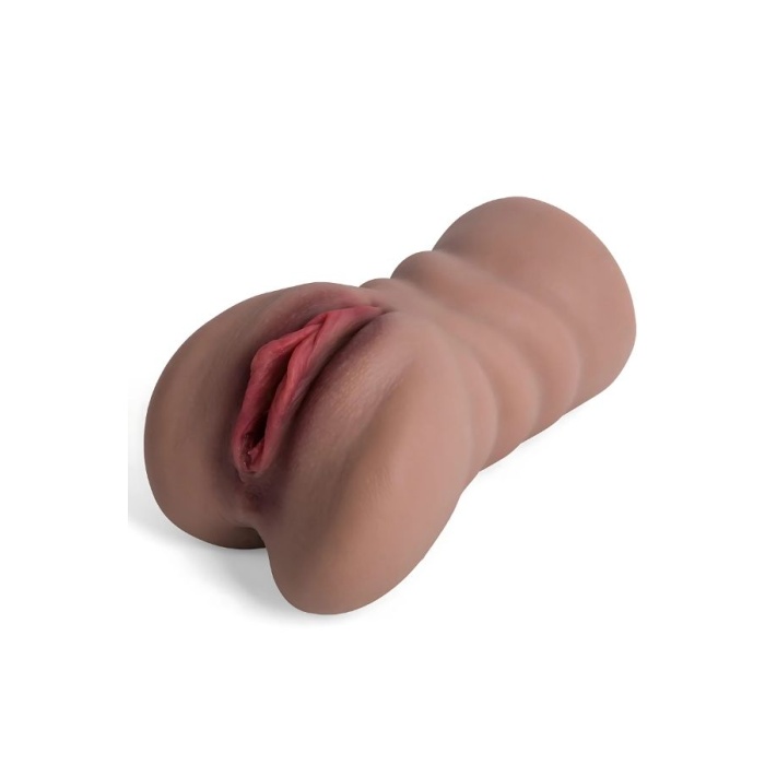 XOXO 2 Girişli Realistik Mastürbatör 700 g – TPE, Esmer Ten (Brown), 17,5 cm,