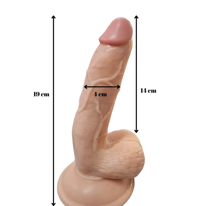 Gerçekci Titreşimli Kumandalı Realistik Vantuzlu Vibratör 19 cm