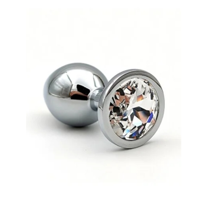 Paslanmaz Çelik Anal Plug Tıkaç Beyaz Taşlı