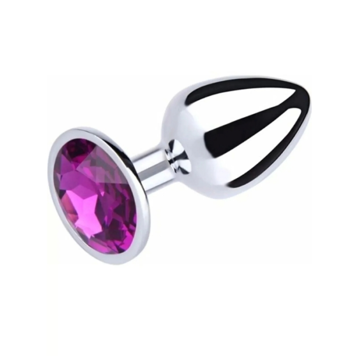 Paslanmaz Çelik Anal Plug Tıkaç Mor Taşlı