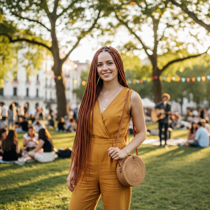 Afrika Örgüsü Ve Rasta İçin Sentetik Saç - Bakır