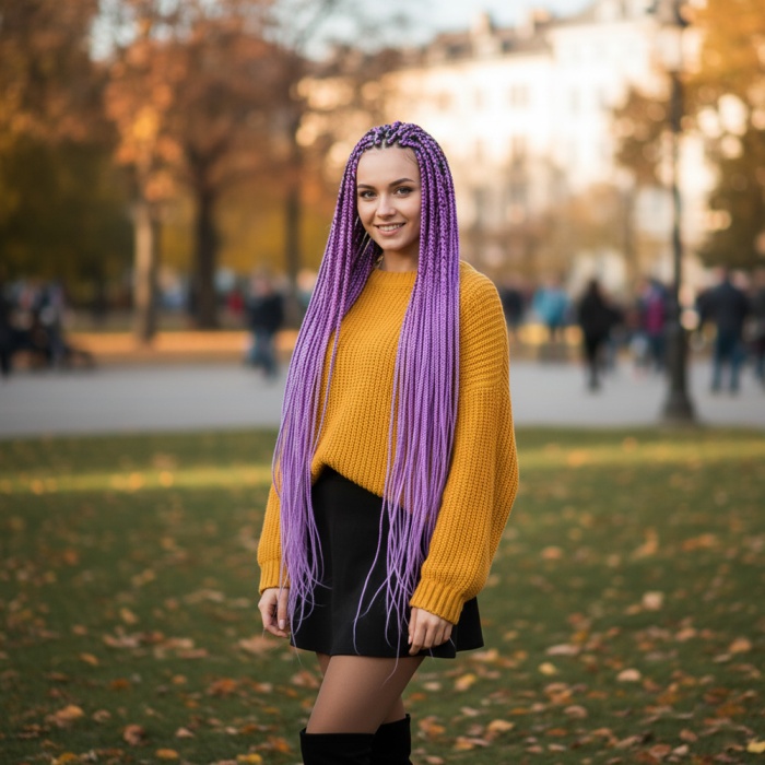 Afrika Örgüsü Ve Rasta İçin Sentetik Saç - Lila