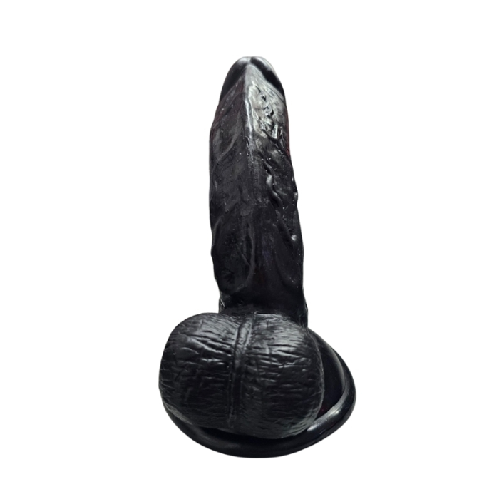 Gerçekçi Testisli Siyah Dildo 16 cm