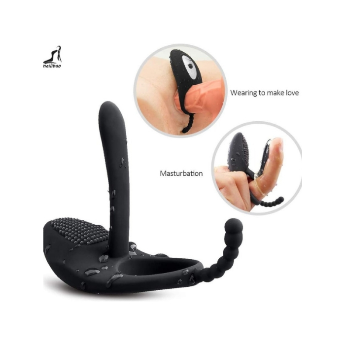 Censan Love Glow Love Desire 3’ü 1 Arada Klitoris, Anal ve Vajinal Uyarıcı – Titreşimli Testis ve Penis Halkası