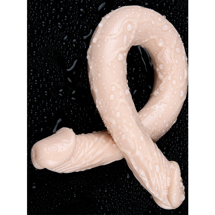 Censan Çift Taraflı Esnek Dildo 40 cm – Gerçekçi Dokulu Ten Renk