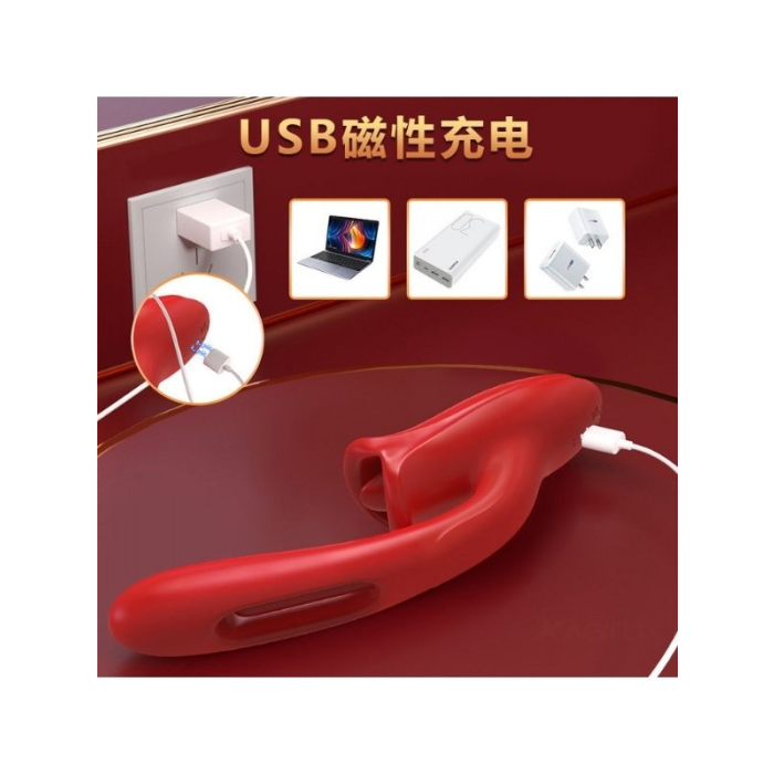 Censan Şarjlı 2 in 1 Klitoris ve G Noktası Vibratörü – Dil ve Dudak Hareketli, Güçlü Titreşimli