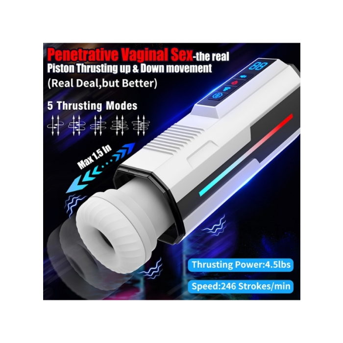 Censan Traveler 2 Generation – Isıtmalı, İnleme Sesli, İleri Geri Hareketli, Emiş ve Titreşimli Otomatik Mastürbatör