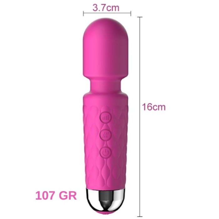 Censan Mini Wand Massager Şarjlı Vibratör - Pembe