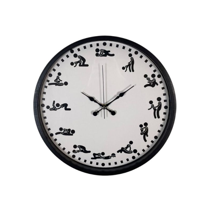 Censan Kamasutra Temalı (Pozizyonlu) Duvar Saati Siyah