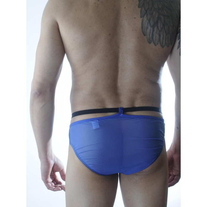 Erkek Mavi Tül Fantezi Slip İç Çamaşırı