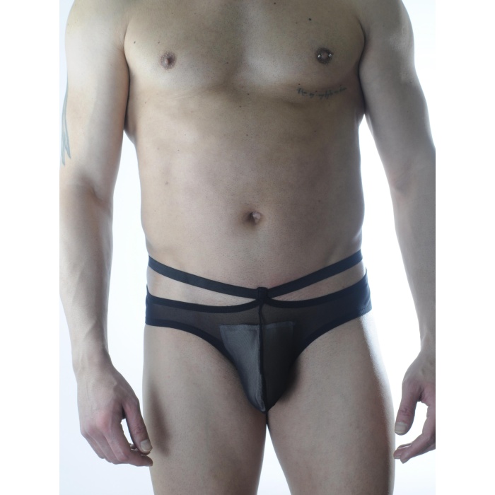 Erkek Siyah Tül Fantezi Slip İç Çamaşırı