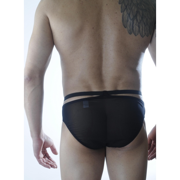 Erkek Siyah Tül Fantezi Slip İç Çamaşırı