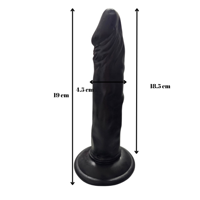 Gerçekçi Testissiz Siyah Dildo 21 cm