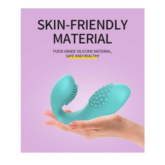 Censan Kablosuz Kumandalı Tırtıklı Klitoris ve G-Spot Uyarıcı 2 in 1 Çift C Vibratör