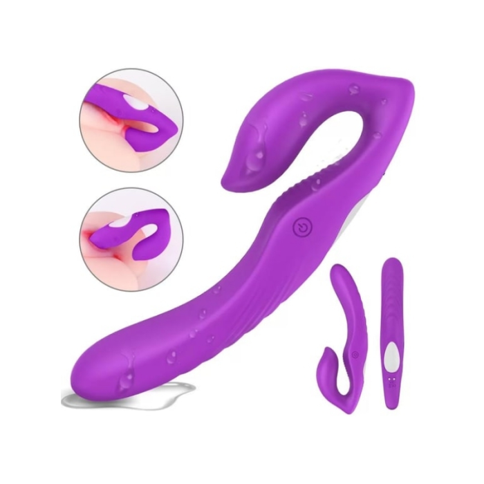 Censan Çift Titreşim Motorlu Strapless Giyilebilir Çift Taraflı Vibratör – 180° Bükülebilir, IPX7 Su Geçirmez