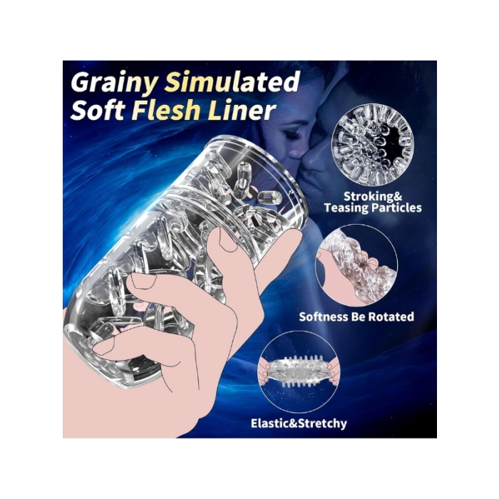 Censan Kablosuz Elleri Serbest Bırakan Erkek Mastürbatörü – 10 Otomatik İleri Geri ve Dönen Mod, Ayarlanabilir Vantuz Taban, 3D Dokulu İç Kılıf