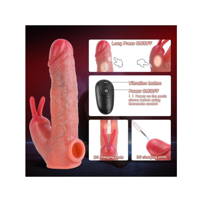 Censan Uzaktan Kumandalı Tavşan Penis Kılıfı