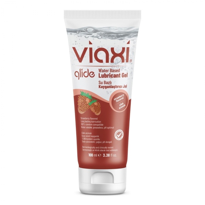 Viaxi Glide Su Bazlı Kayganlaştırıcı Jel Çilek Aromalı 100 ml