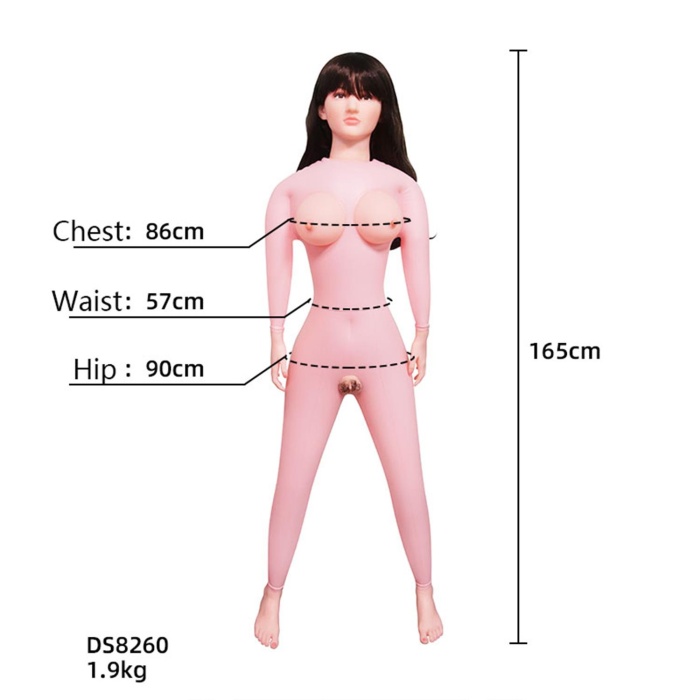 Realistik Şişme Kadın Uzun Saçlı Kumral