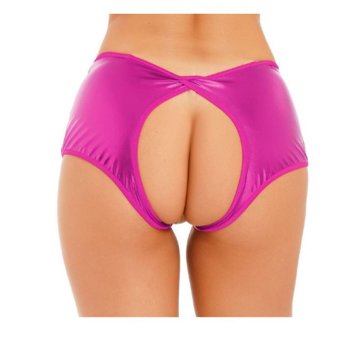 Fantezi Pembe Özel Bölgeleri Açık Parlak Külot BC0047
