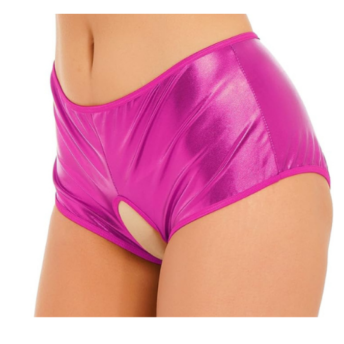 Fantezi Pembe Özel Bölgeleri Açık Parlak Külot BC0047