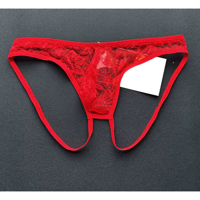 Seksi Dantelli Arkası Açık Seksi Kırmızı Erkek Külot BC4627