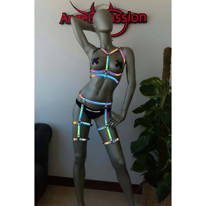 Bayan Fantazi Giyim Karanlıkta Parlayan Seksi Harness - APFT384