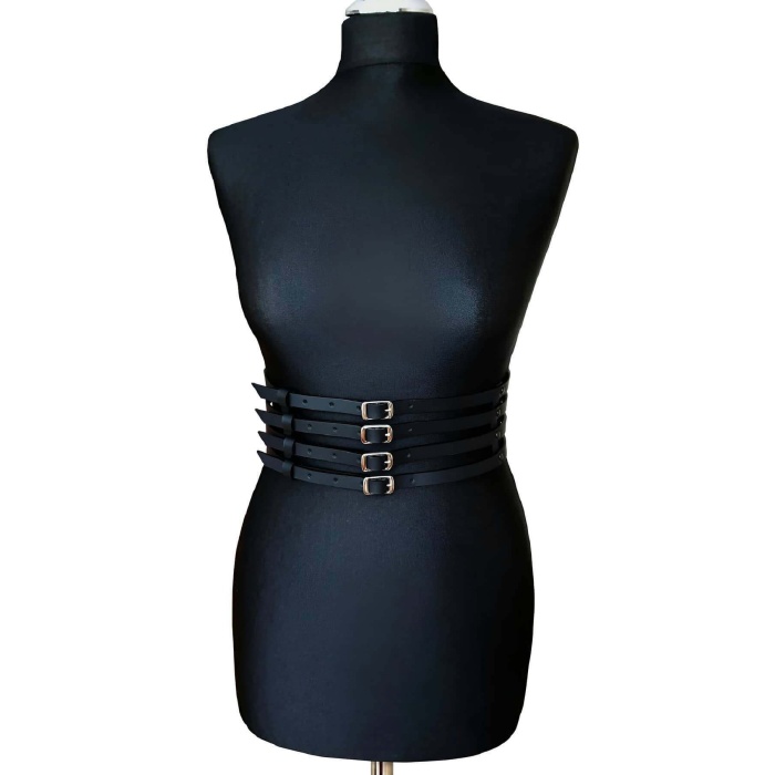 Deri Bayan Deri Dört Sırakı Bel Kemer - APFT910