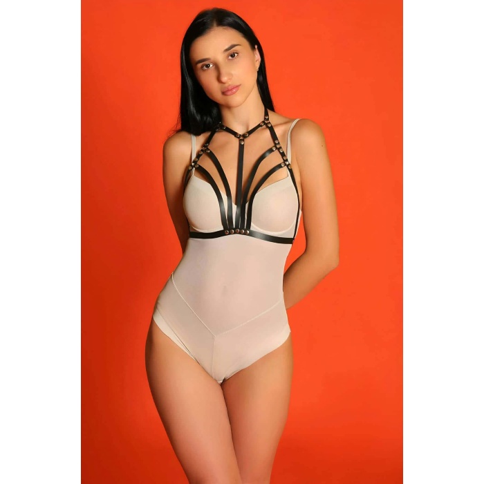 Kadın Ayarlanabilir Deri Şık Göğüs Harness -  APFT1063