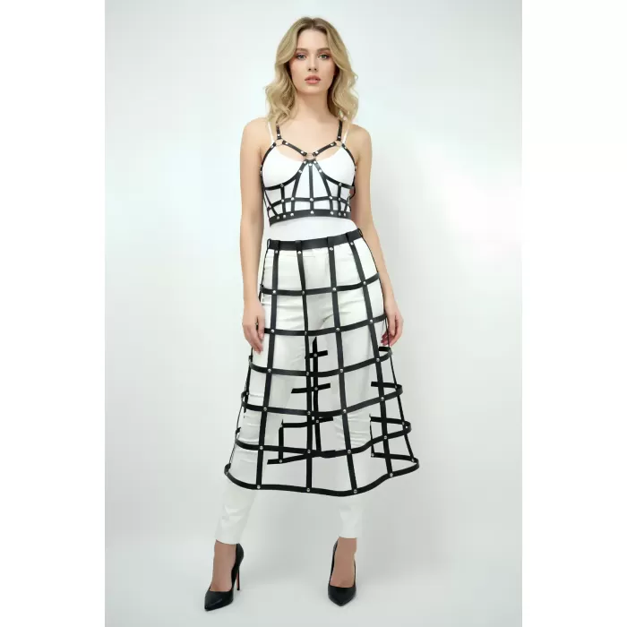 Deri Etek ve Deri Göğüs Harness Takım, Cosplaywear - APFT1013