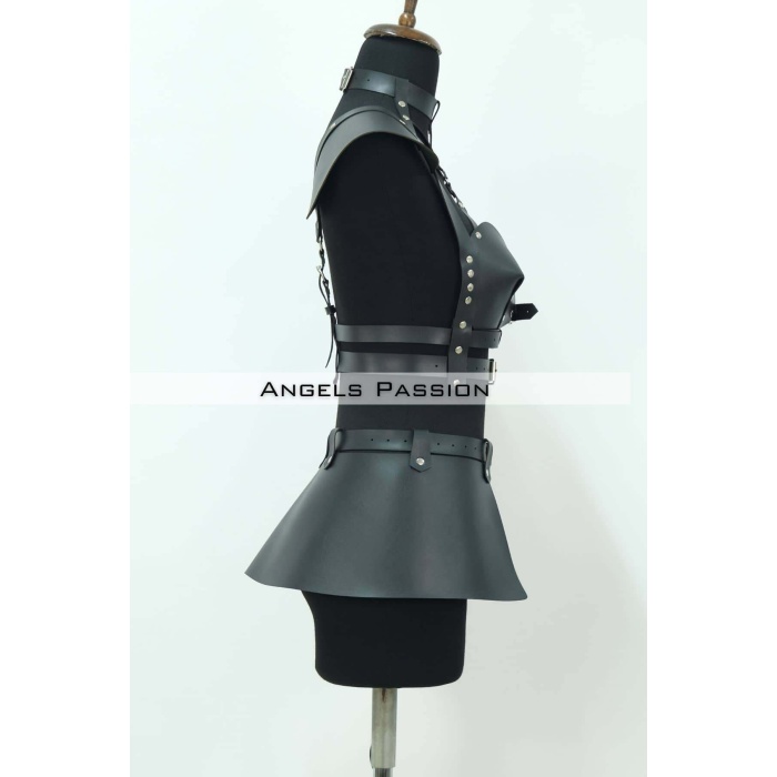 Deri Mini Elbise, Deri Harness Etek ve Göğüs Takım - APFT1371