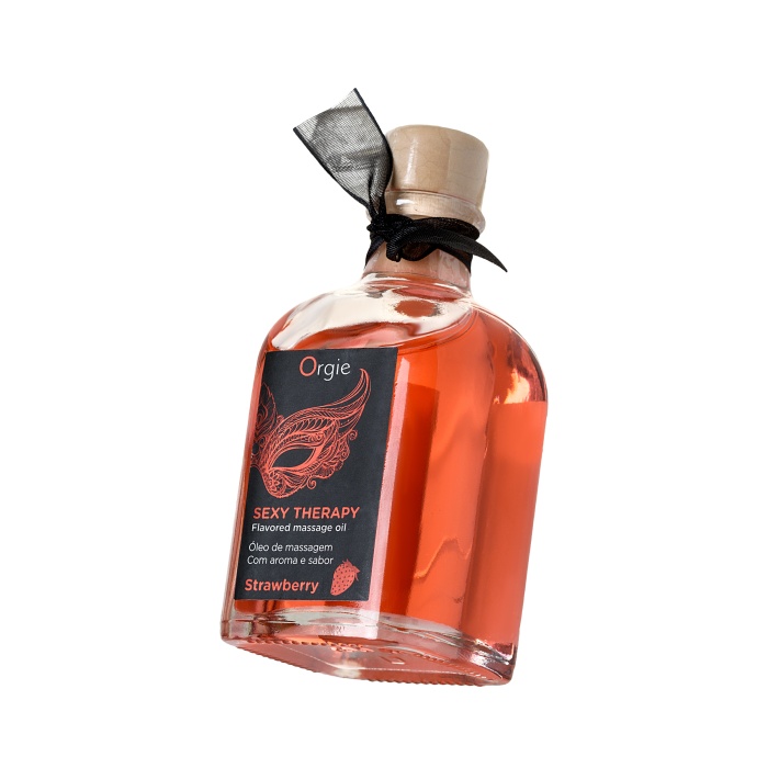 Orgie Sexy Therapy Strawberry – Çilek Aromalı Güçlendirici ve Uyarıcı Yenilebilir Masaj Yağı 150 ml