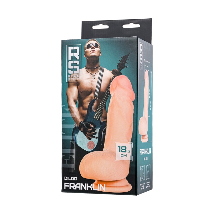 RealStick Elite Oliver Dildo, TPR, Şeffaf, 18,5 cm