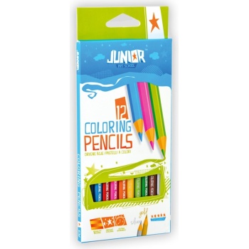 Junior Ultra Color Tam Boy Üçgen Gövde Kuru Boya 12 Renk