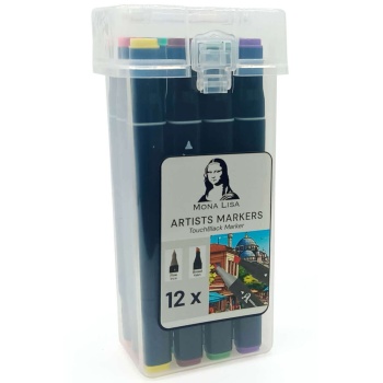 SÜDOR TM1-12 MONALİSA TOUCH BLACK MARKER 12 RENK