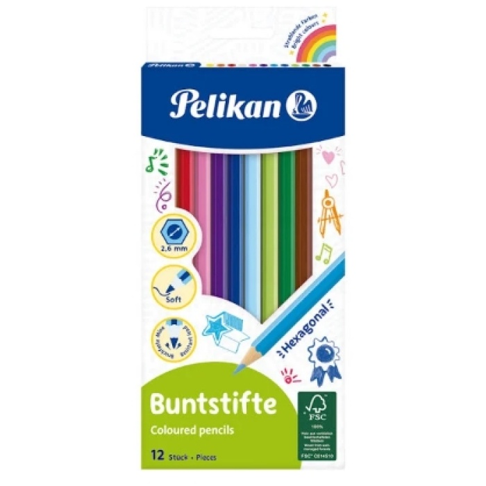 Pelikan 12li Kuru Boya Kalemi