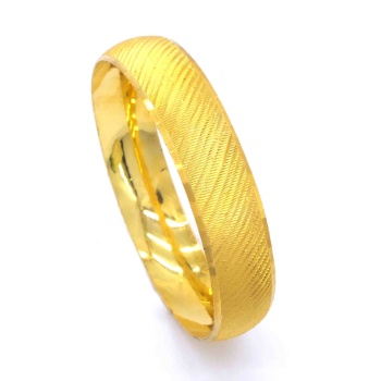 Altın Kaplama Yan Cizgili İmitasyon Bilezik 15mm BLZ-1307