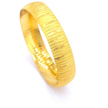 22 Ayar Altın Kaplama Çizgili 15mm Kalınlıkta Bilezik BLZ-1421