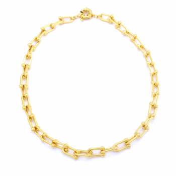 Çelik Zincir Kolye Altın Kaplama 7 MM Tiffany Model ZN-147