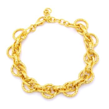 FerizZ Altın Kaplama Işıltılı Uzay Yolu Zincir Kadın Bileklik BLK-435