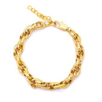 FerizZ Altın Kaplama Samanyolu Oval Halka Geçişli Şık Kadın Bileklik